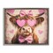 Stupell Industries Cute Cattle Pink Hearts Floating Frame, design by Shawna Stewart